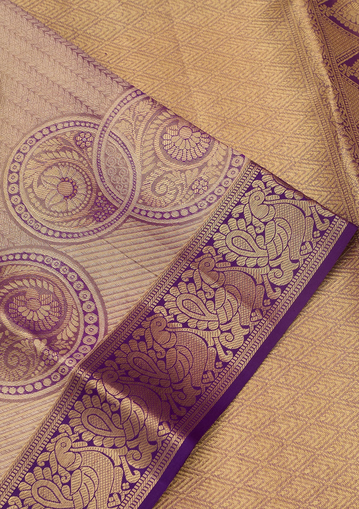 Purple Dharmavaram Pure Silk Saree