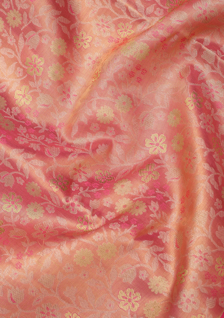 Pink Dharmavaram Pure Silk Saree