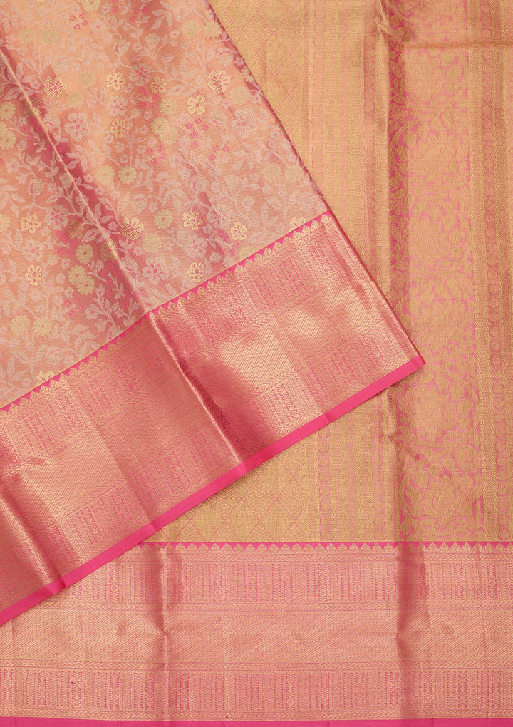 Pink Dharmavaram Pure Silk Saree