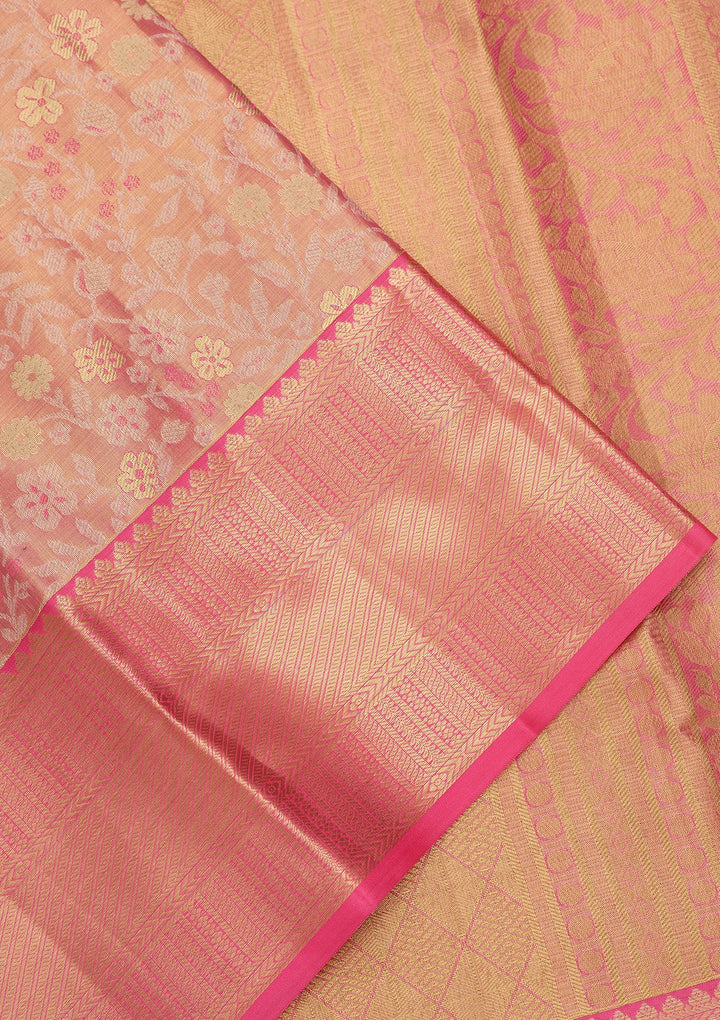 Pink Dharmavaram Pure Silk Saree