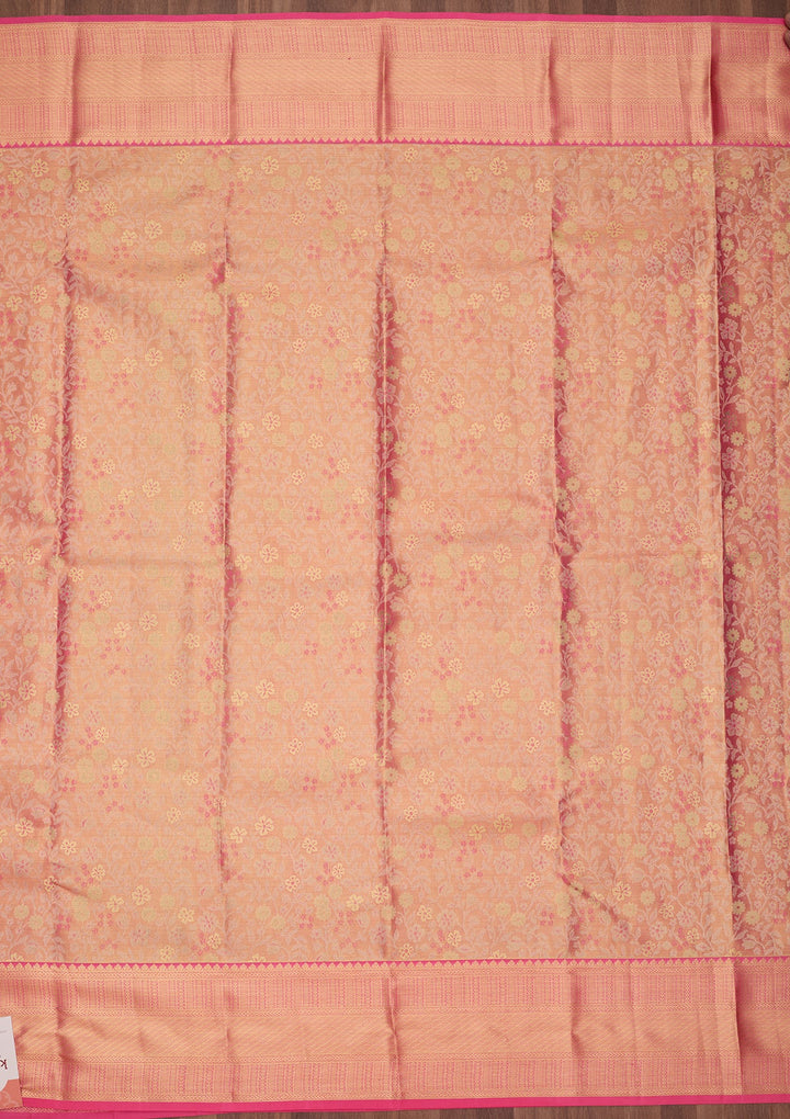 Pink Dharmavaram Pure Silk Saree