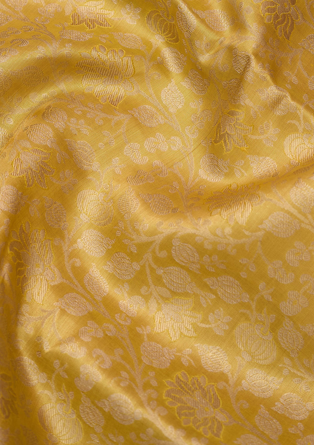 Yellow Dharmavaram Pure Silk Saree