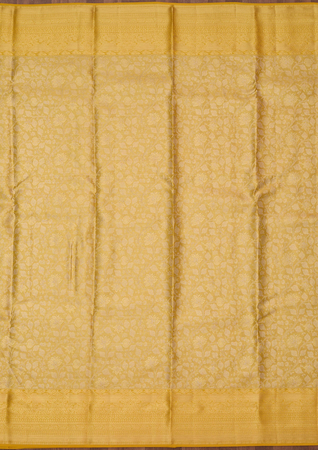 Yellow Dharmavaram Pure Silk Saree