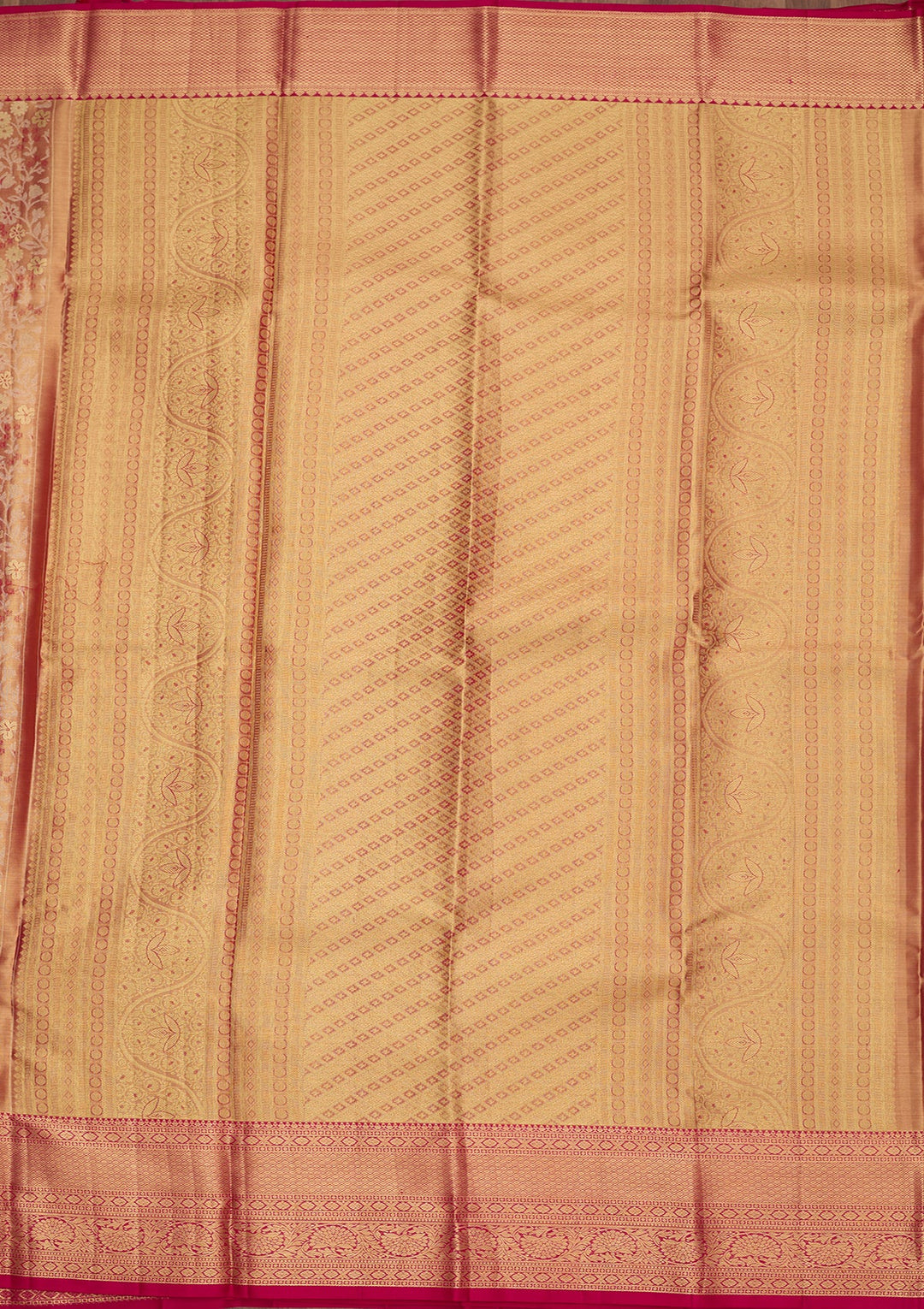 Peach Dharmavaram Pure Silk Saree