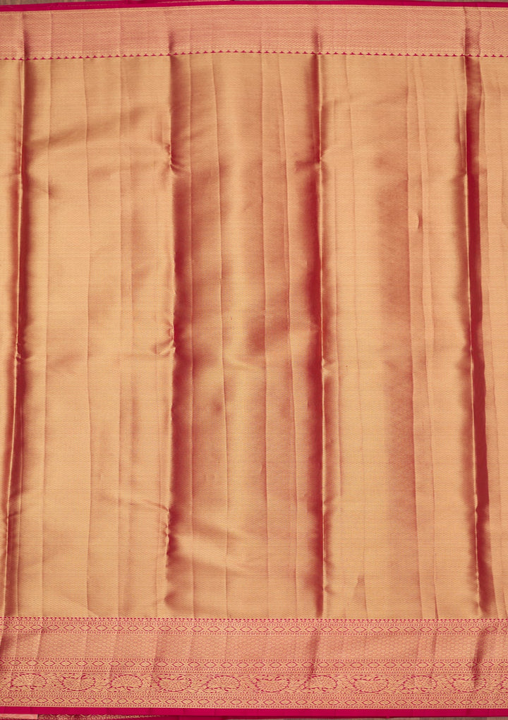 Peach Dharmavaram Pure Silk Saree