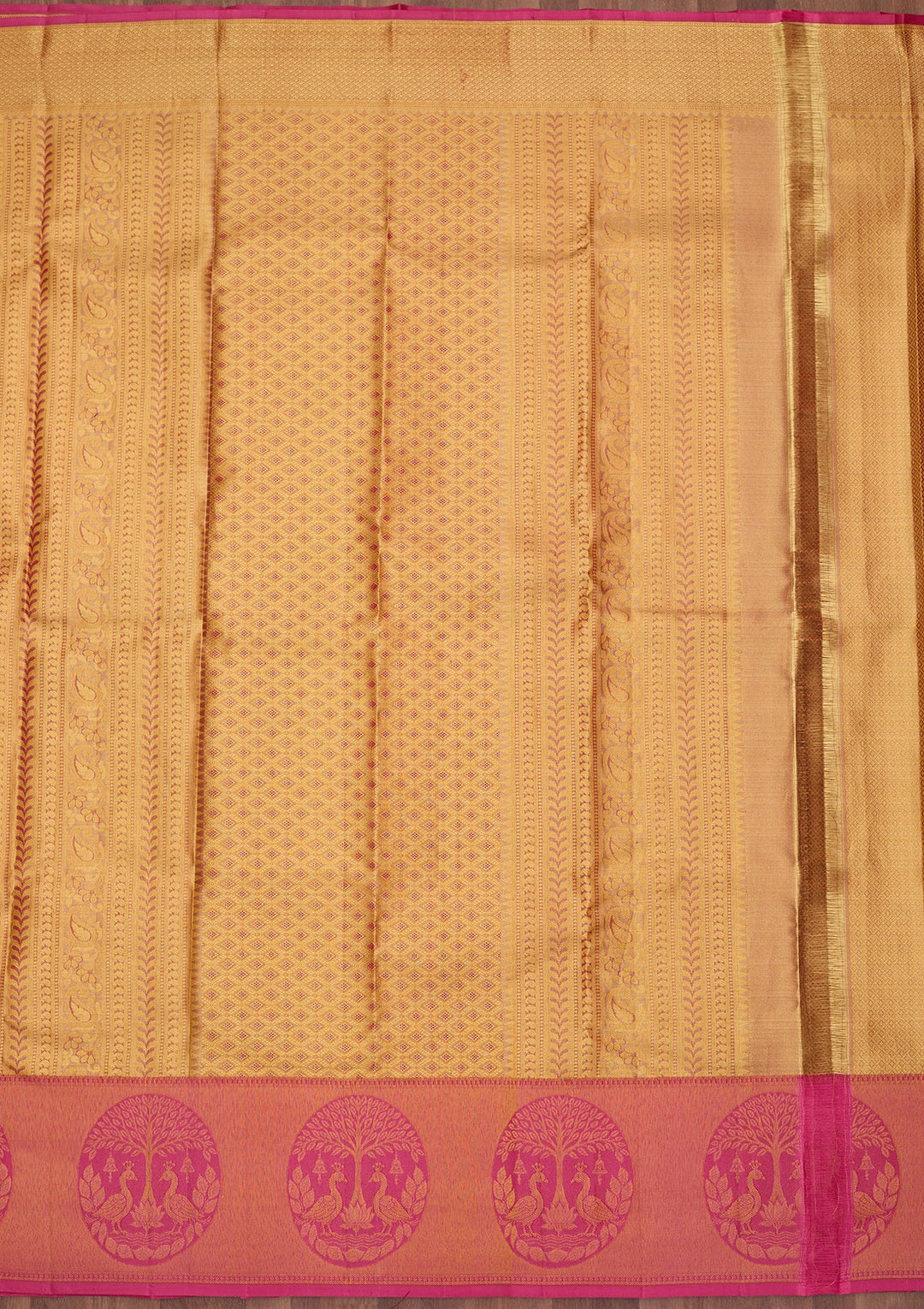 Peach Dharmavaram Pure Silk Saree