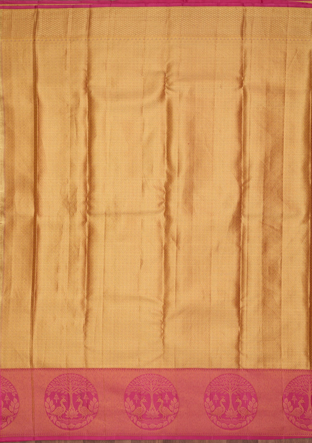 Peach Dharmavaram Pure Silk Saree
