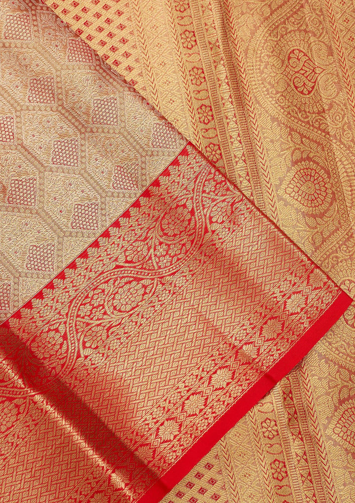 Red Dharmavaram Pure Silk Saree