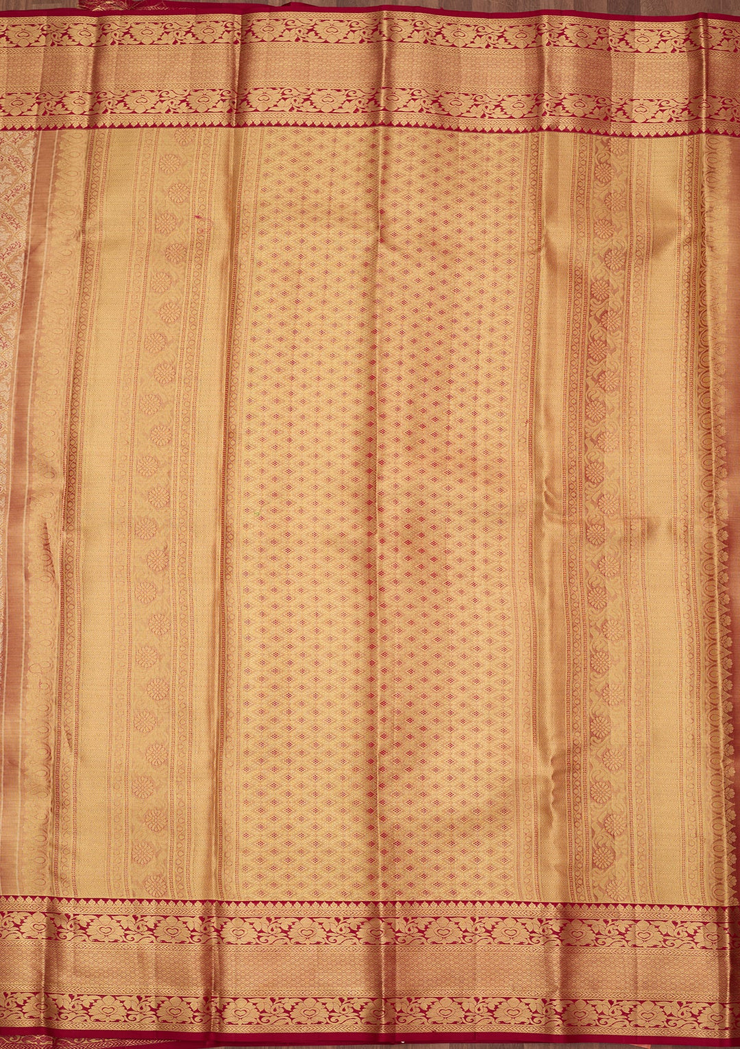 Peach Dharmavaram Pure Silk Saree
