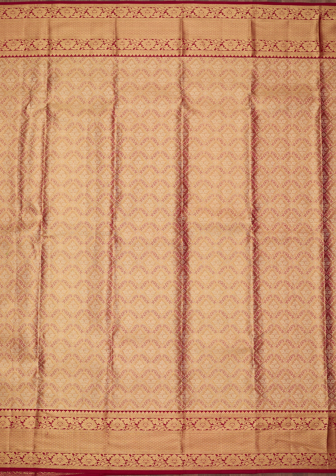 Peach Dharmavaram Pure Silk Saree