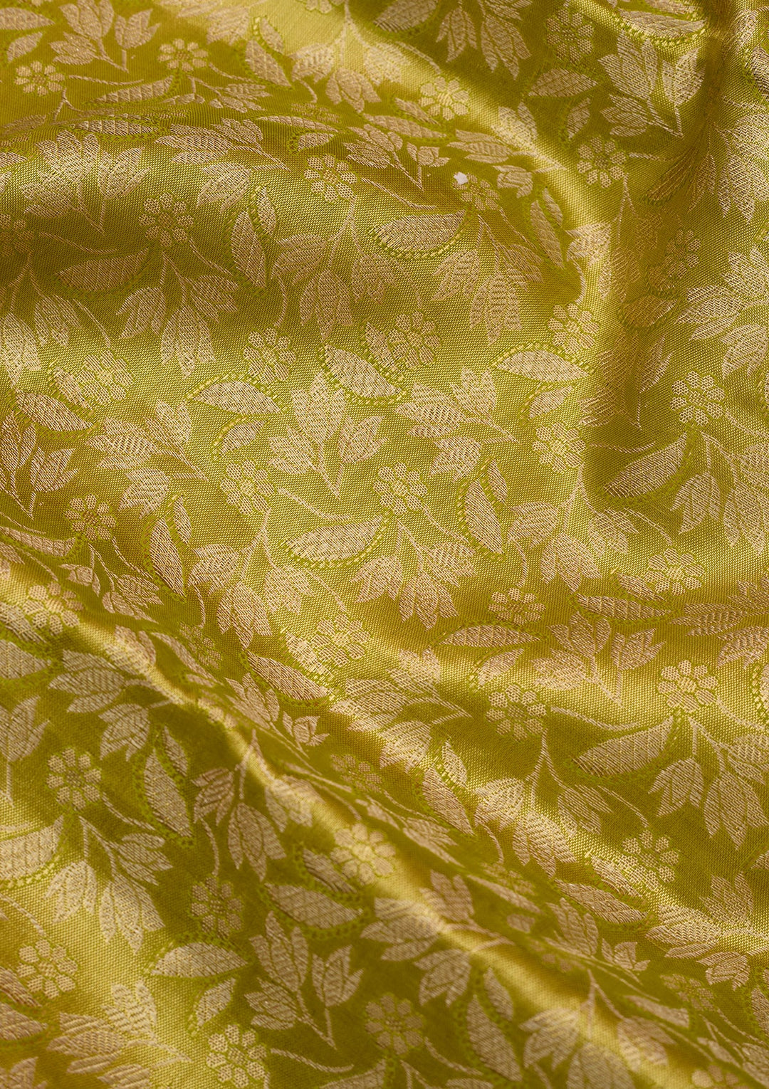 Parrot Green Dharmavaram Pure Silk Saree