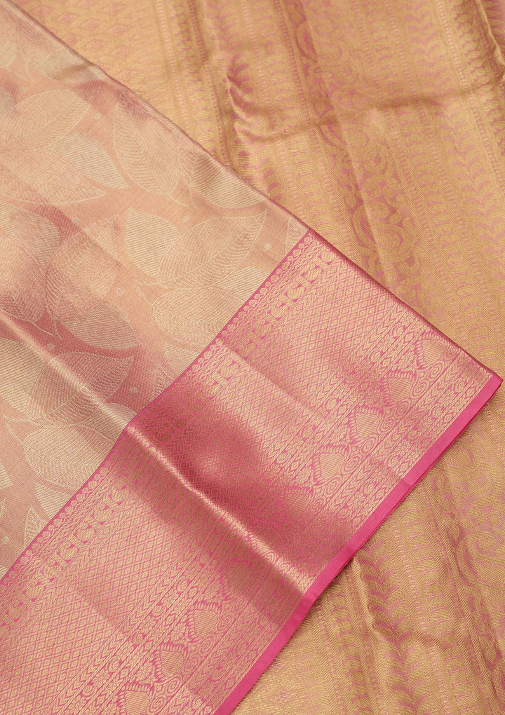 Pink Dharmavaram Pure Silk Saree