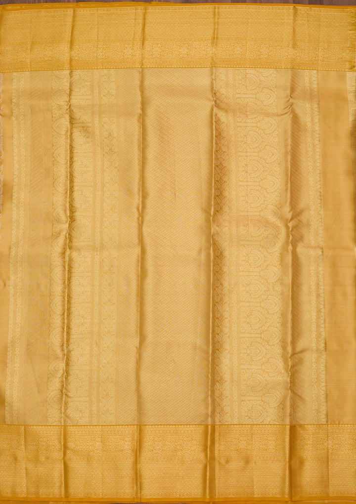 Yellow Dharmavaram Pure Silk Saree