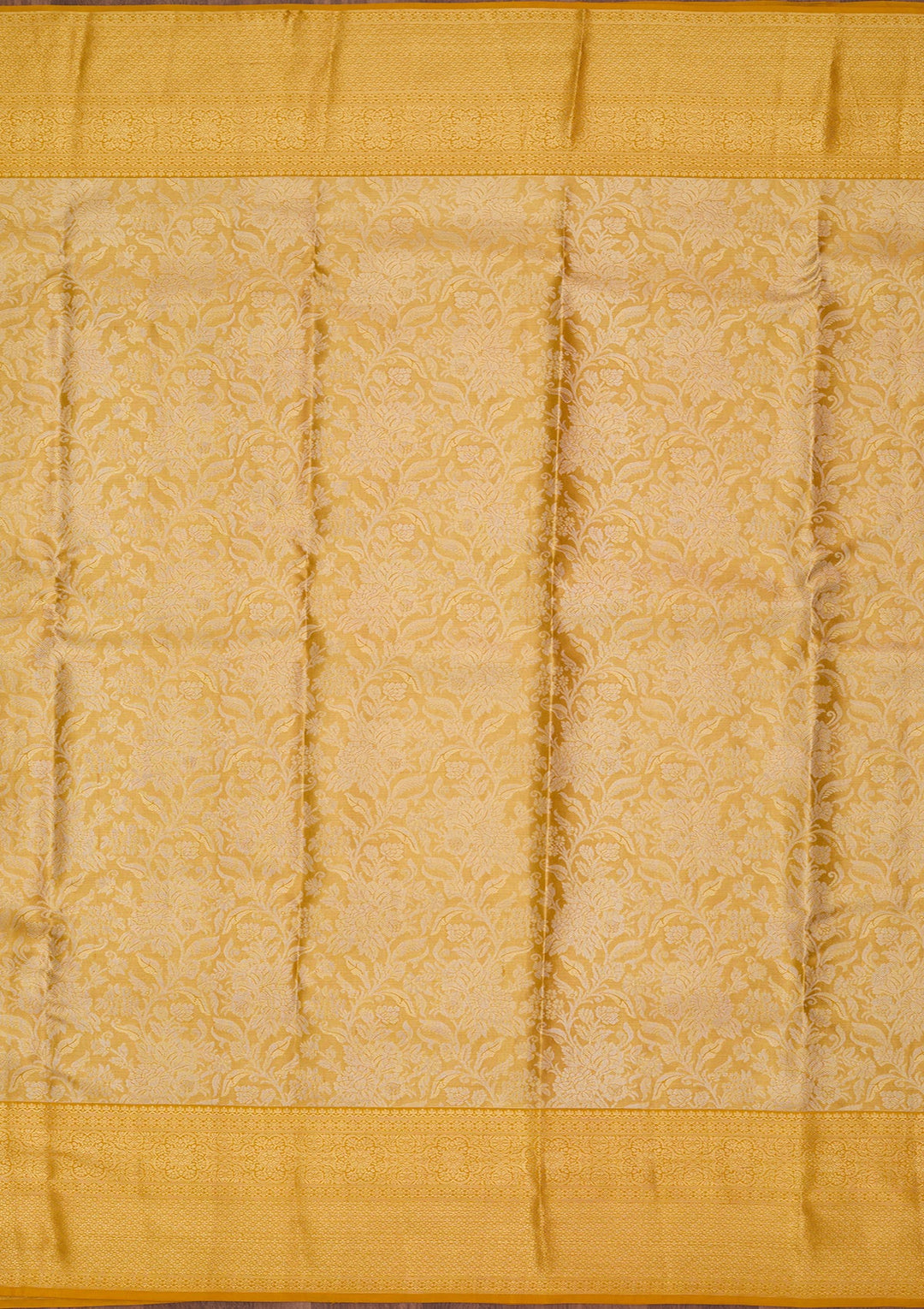 Yellow Dharmavaram Pure Silk Saree