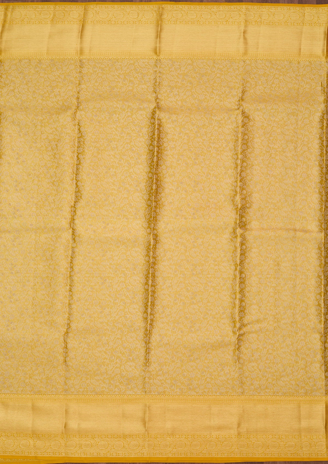 Yellow Dharmavaram Pure Silk Saree