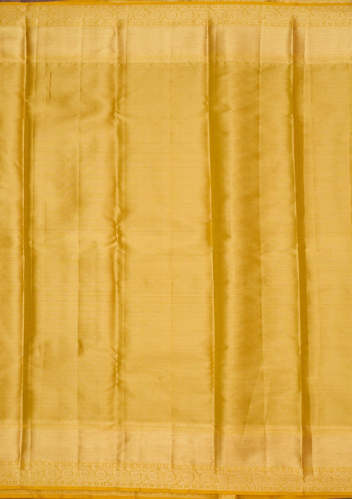 Yellow Dharmavaram Pure Silk Saree