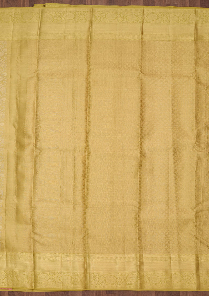 Pista Green Dharmavaram Pure Silk Saree