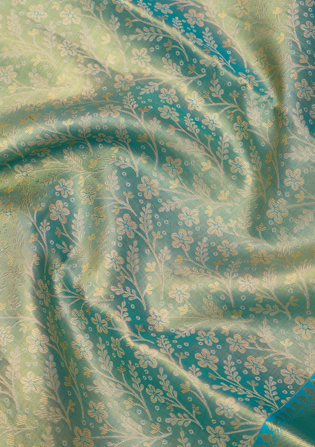 Sea Green Dharmavaram Pure Silk Saree