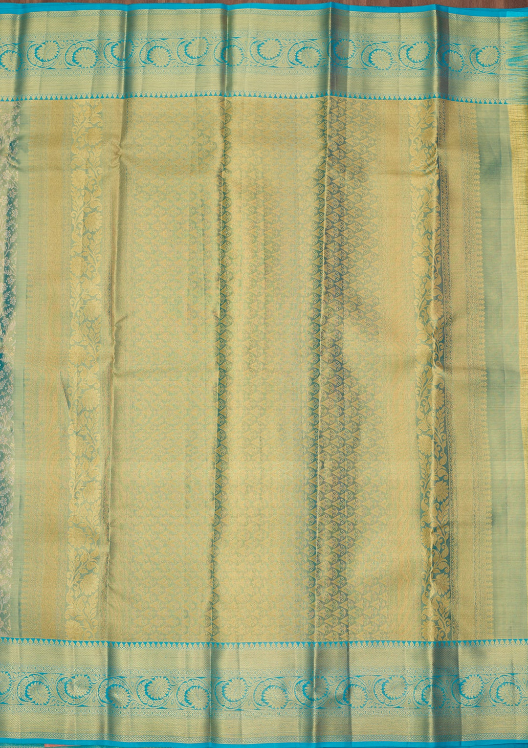 Sea Green Dharmavaram Pure Silk Saree