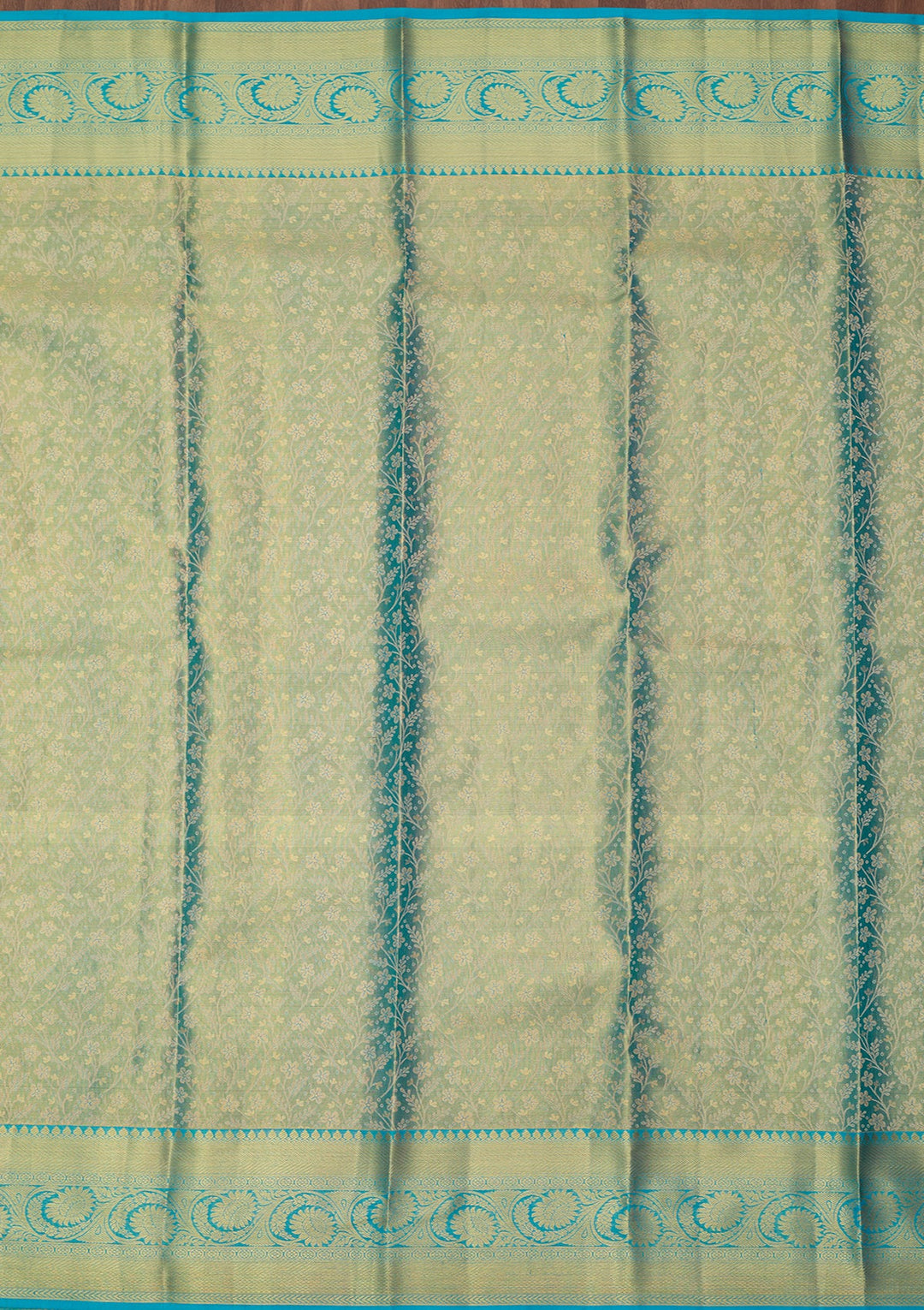 Sea Green Dharmavaram Pure Silk Saree