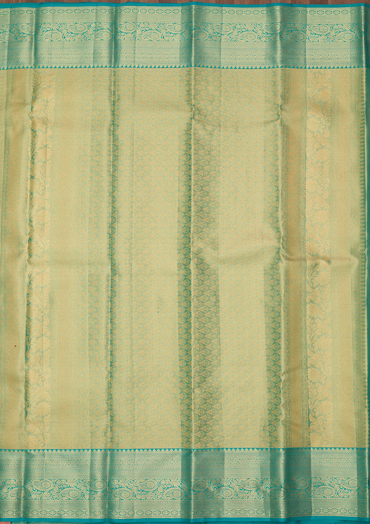Sea Green Dharmavaram Pure Silk Saree