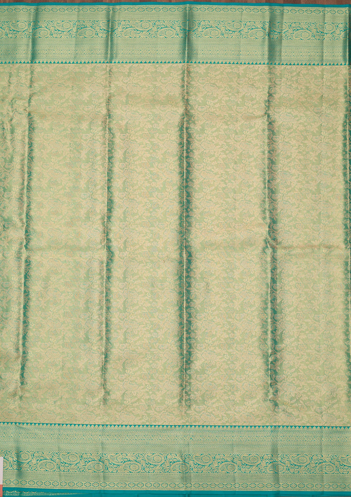 Sea Green Dharmavaram Pure Silk Saree