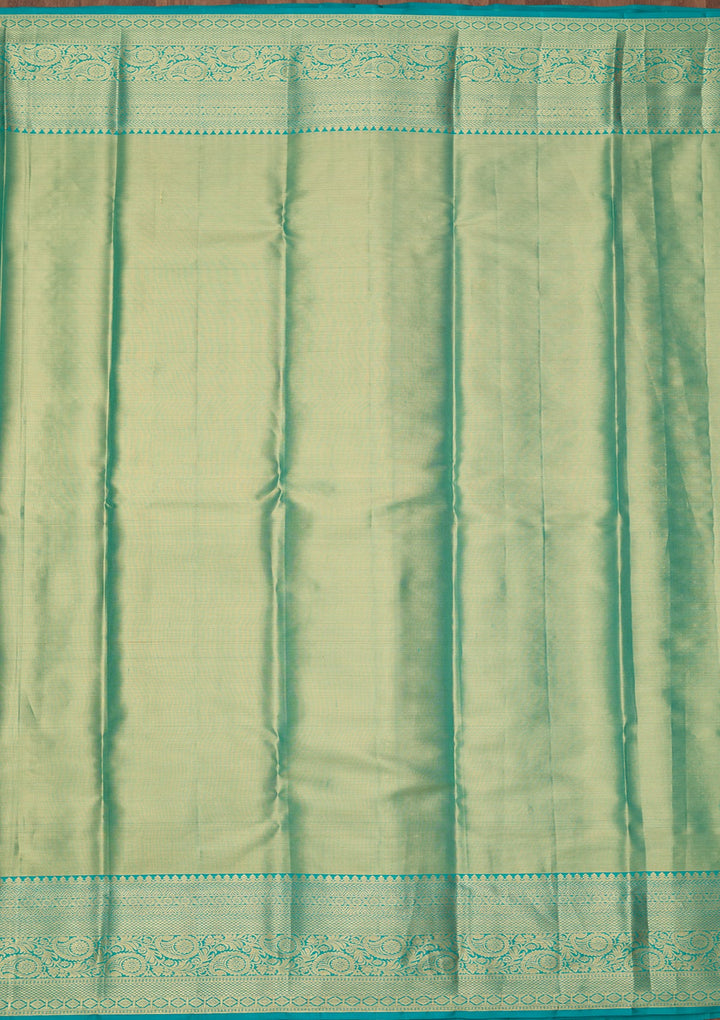 Sea Green Dharmavaram Pure Silk Saree