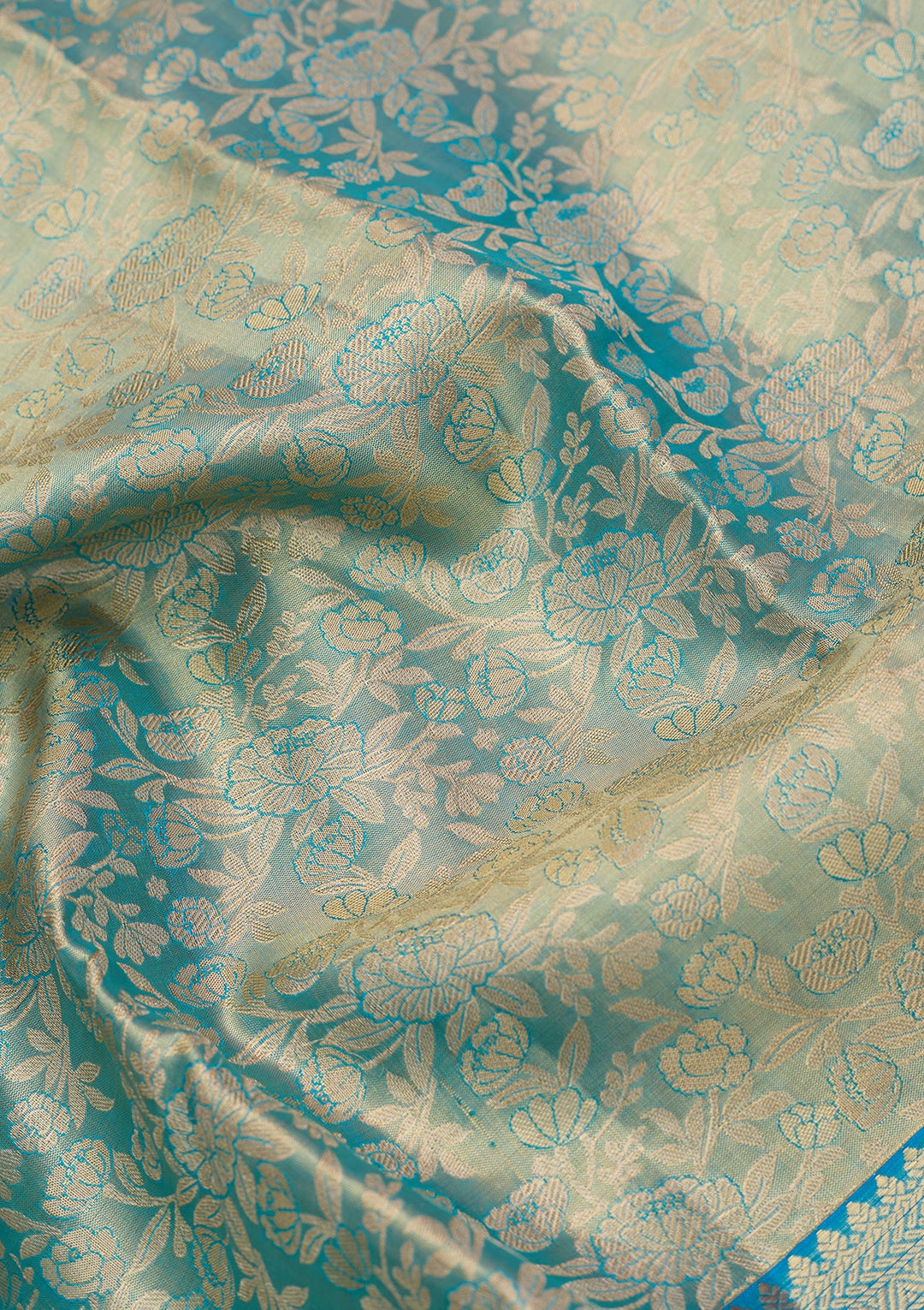 Sky Blue Dharmavaram Pure Silk Saree