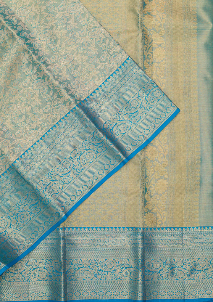 Sky Blue Dharmavaram Pure Silk Saree