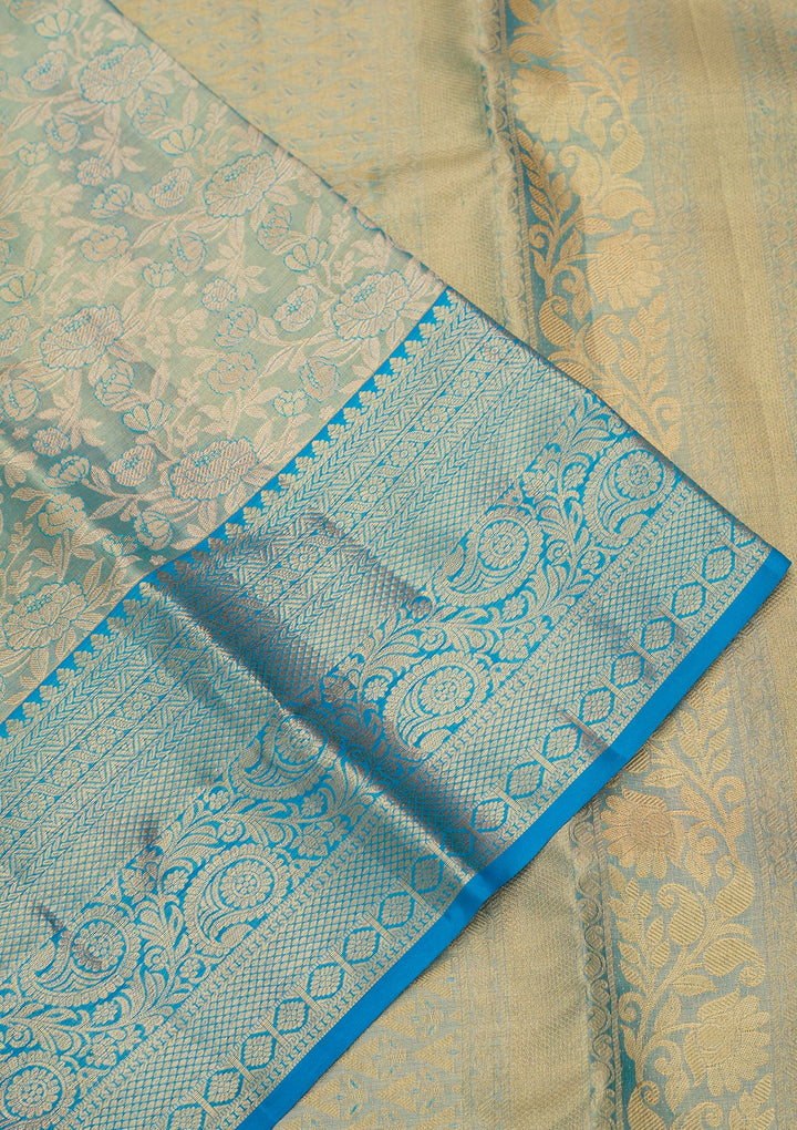 Sky Blue Dharmavaram Pure Silk Saree
