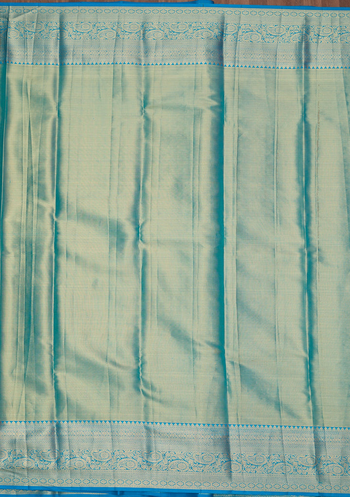 Sky Blue Dharmavaram Pure Silk Saree