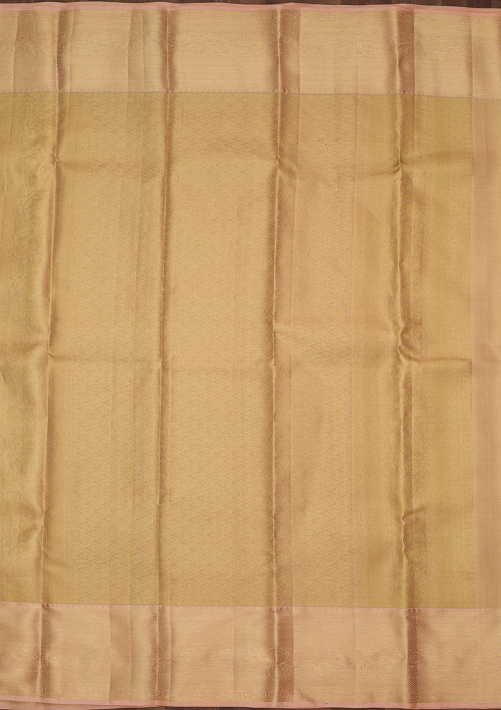 Peach Dharmavaram Pure Silk Saree