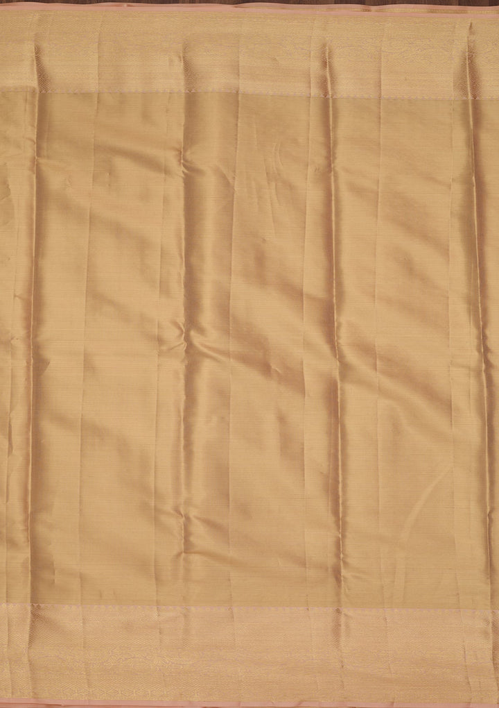 Peach Dharmavaram Pure Silk Saree