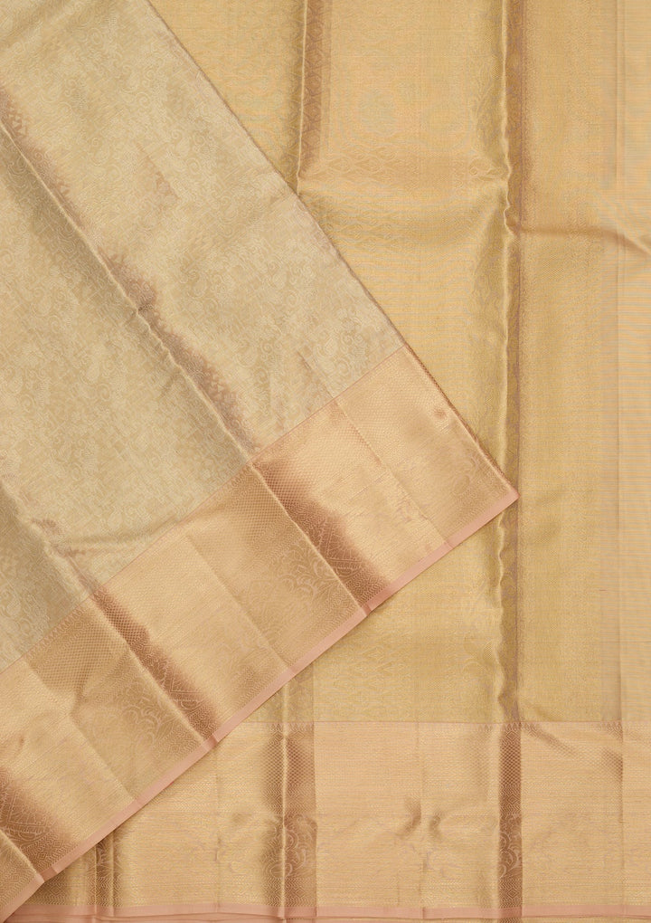 Gold Dharmavaram Pure Silk Saree