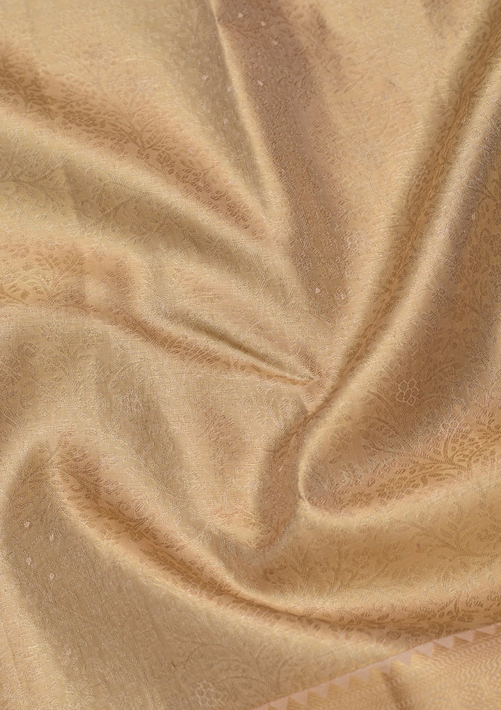 Beige Dharmavaram Pure Silk Saree