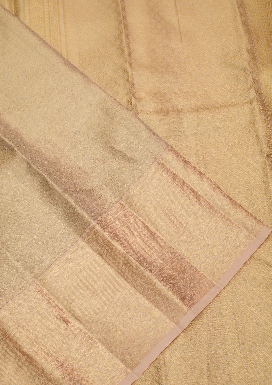 Beige Dharmavaram Pure Silk Saree