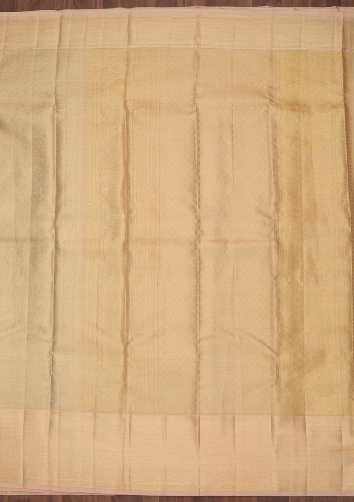 Beige Dharmavaram Pure Silk Saree