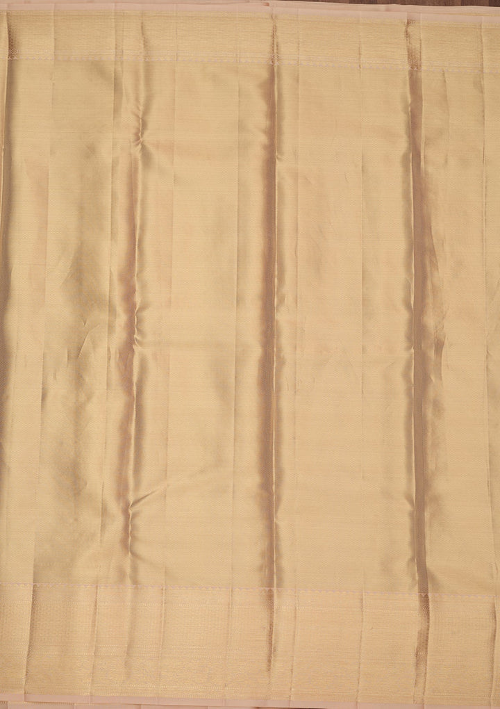 Beige Dharmavaram Pure Silk Saree
