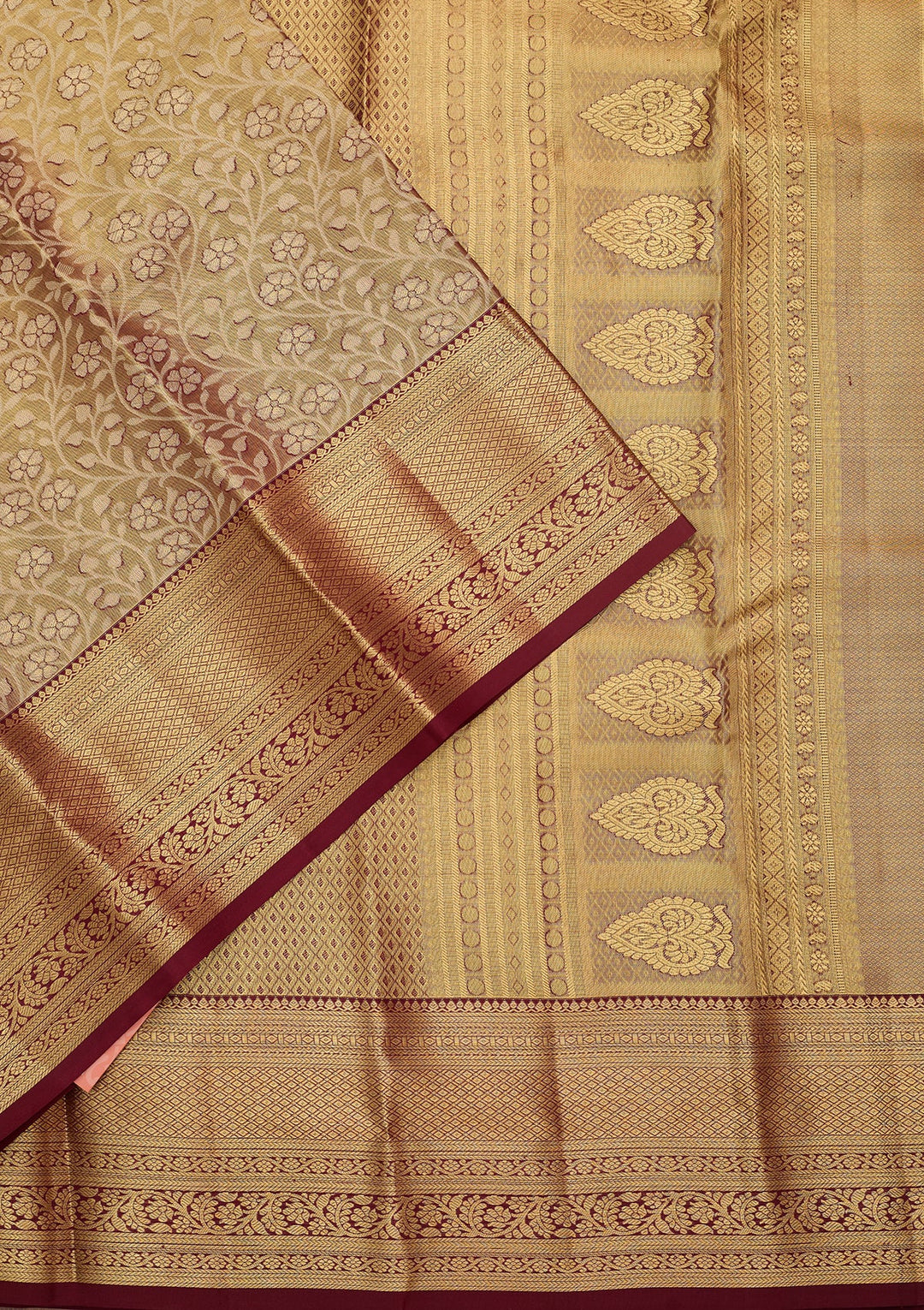 Maroon Dharmavaram Pure Silk Saree