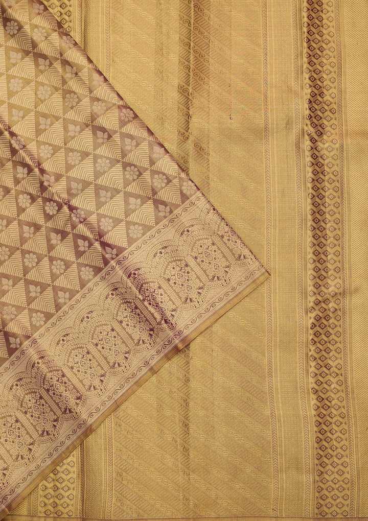 Mauve Dharmavaram Pure Silk Saree