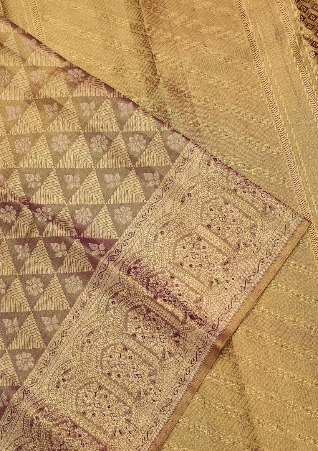 Mauve Dharmavaram Pure Silk Saree