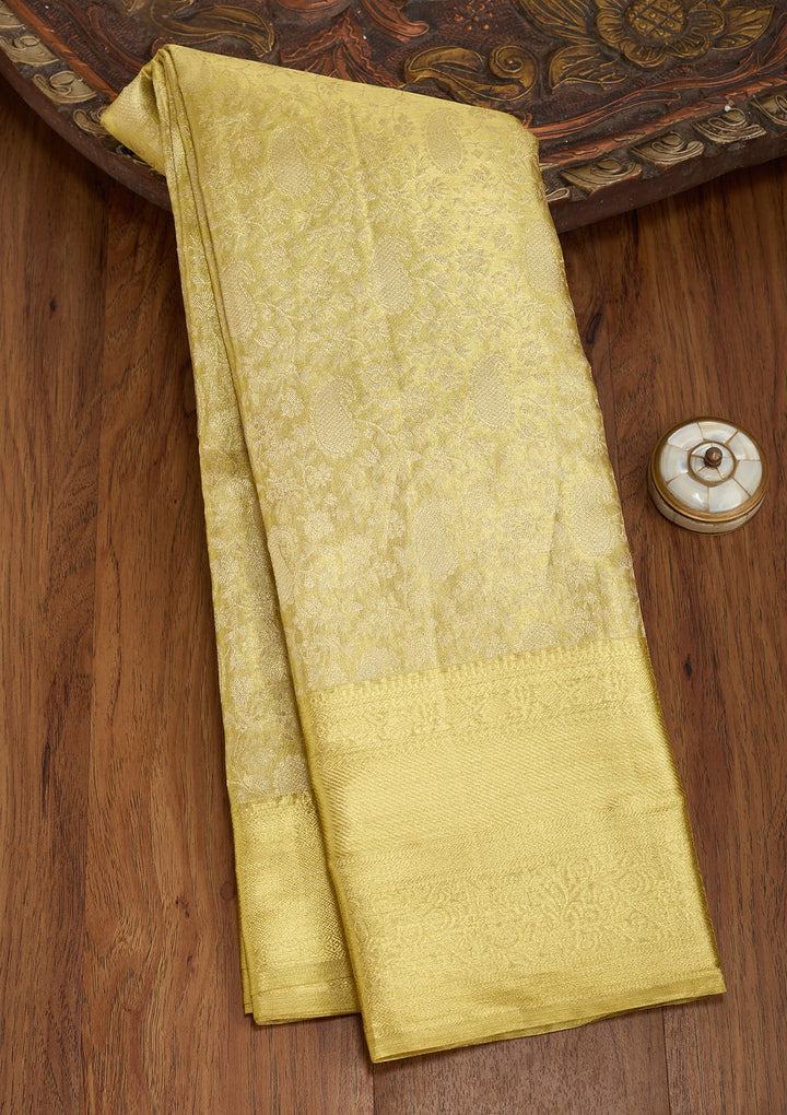 Gold Dharmavaram Pure Silk Saree