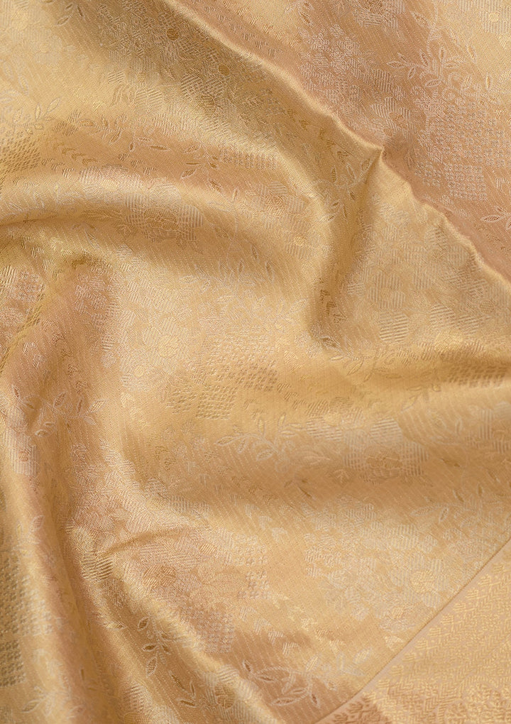 Beige Dharmavaram Pure Silk Saree