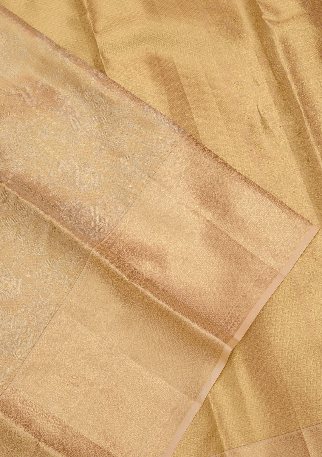 Beige Dharmavaram Pure Silk Saree