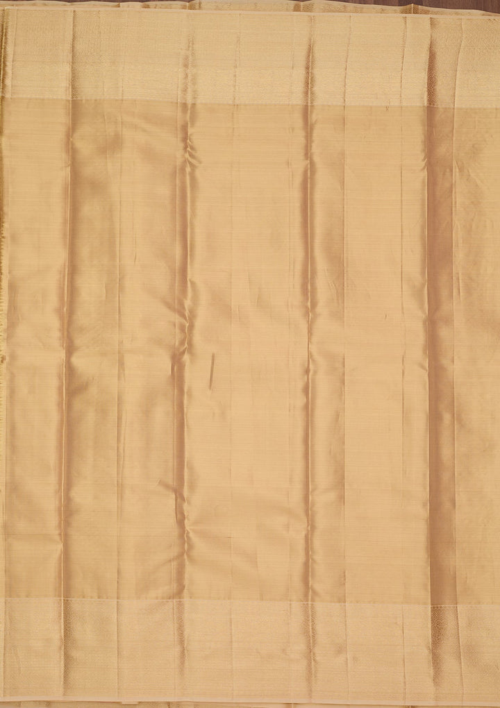 Beige Dharmavaram Pure Silk Saree