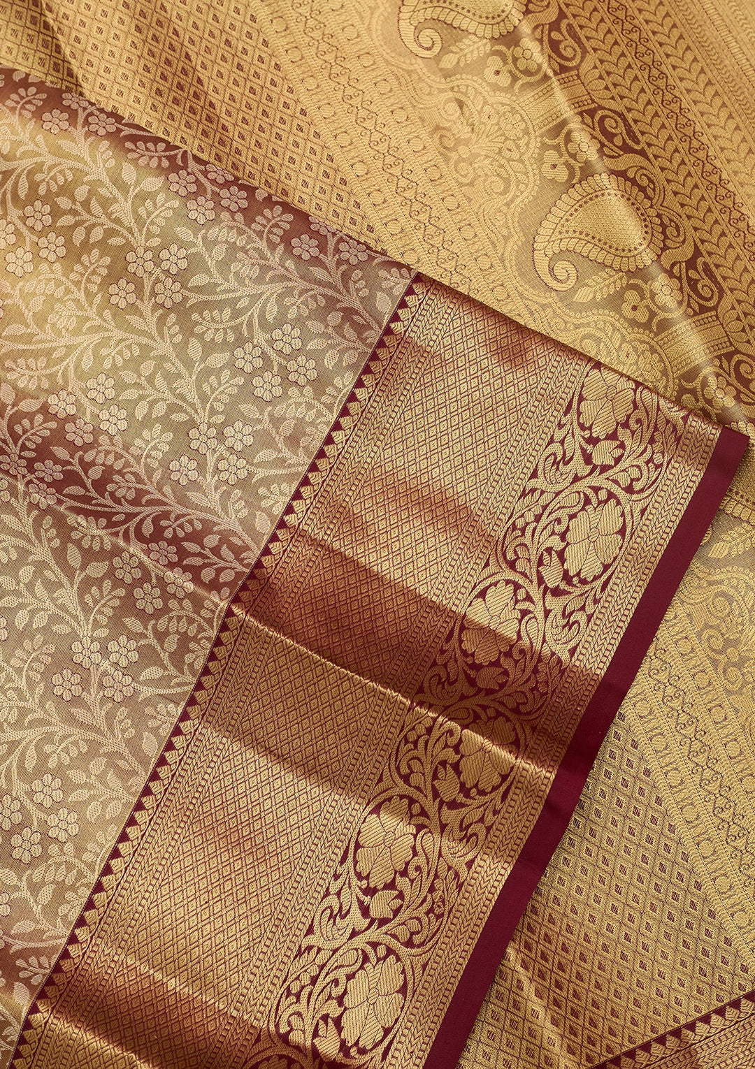 Maroon Dharmavaram Pure Silk Saree