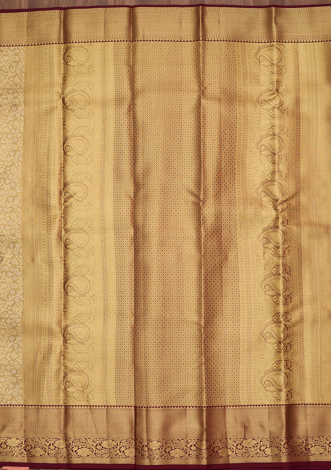 Maroon Dharmavaram Pure Silk Saree