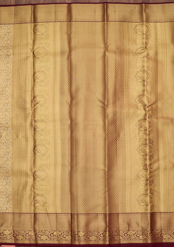 Maroon Dharmavaram Pure Silk Saree