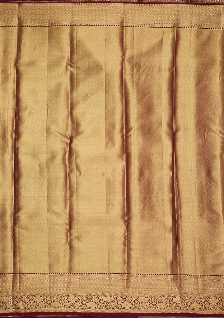 Maroon Dharmavaram Pure Silk Saree
