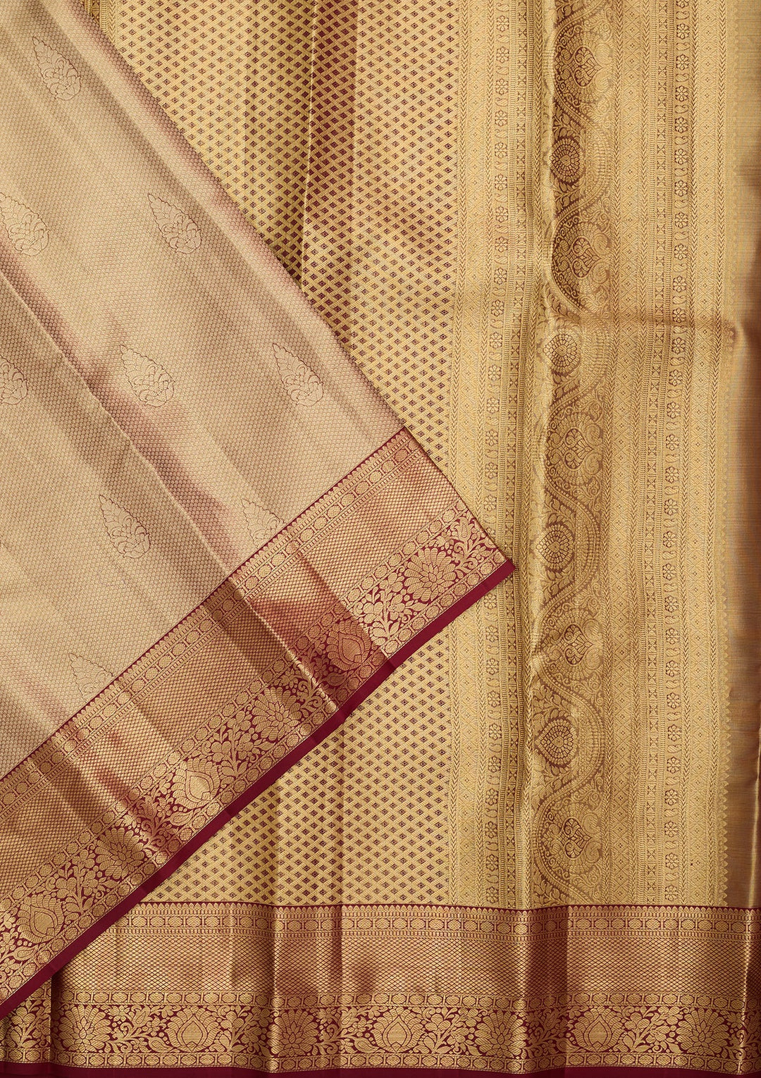 Maroon Dharmavaram Pure Silk Saree